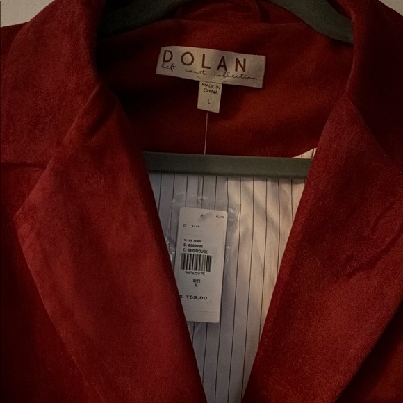 NWT Anthropologie Dolan Red Suede Blazer Classic Suit Jacket Size Large NWT - Picture 2 of 4